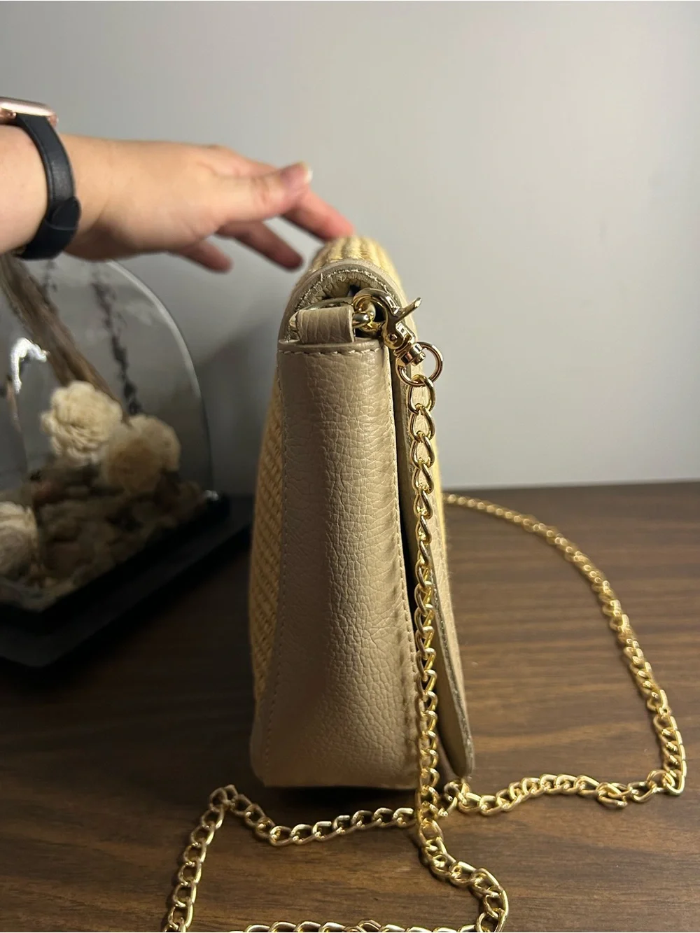 Stella Bianca NWT Cappuccino Genuine Leather Made in Italy Crossbody Purse